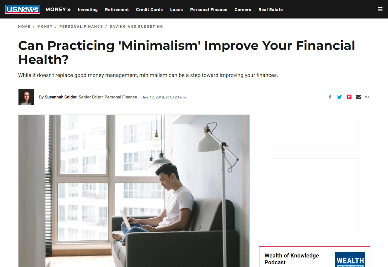 Bone Fide Wealth Llc Featured Press News And Articles - can !   practicing minimalism improve your financial health
